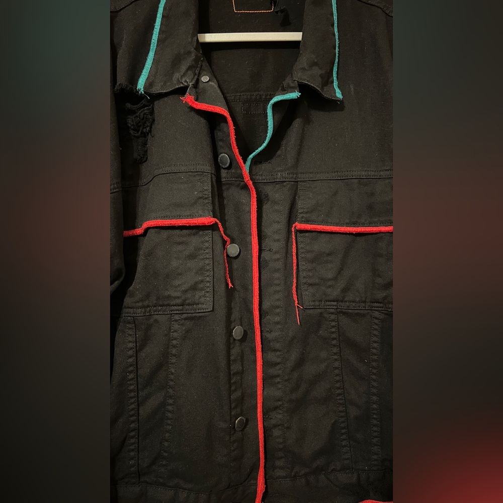 Balck Synchronized Living Denim Jacket